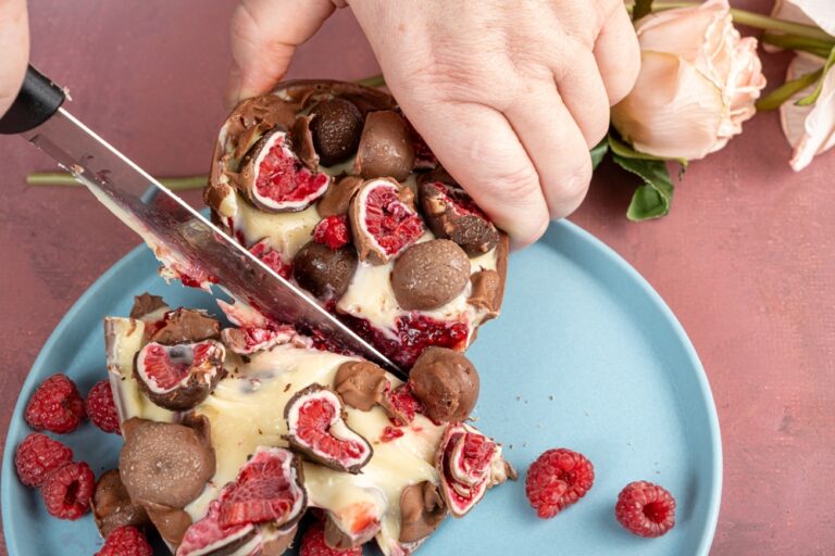 Chocolate,Easter,Egg.,Stuffed,With,White,Brazilian,Truffle,And,Raspberry