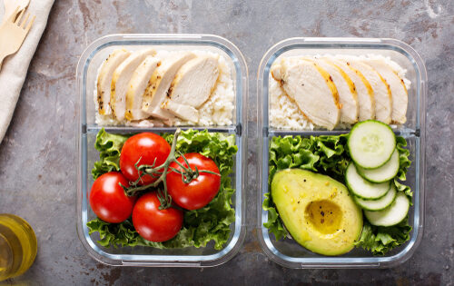 découvrez le batch cooking deux box en verre hermétiques pour la semaine