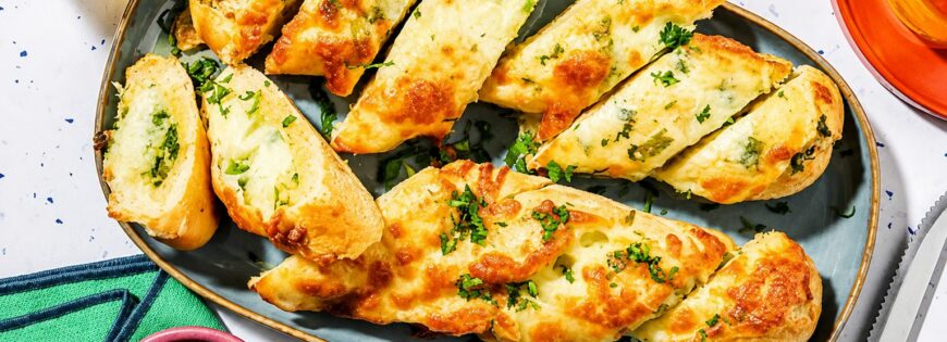 Garlic bread aux échalotes rôties et mozzarella