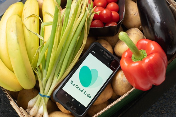 application Too good to go dans panier de légumes