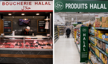boucherie ou supermarché halal devanture de boucherie et supermarché halal